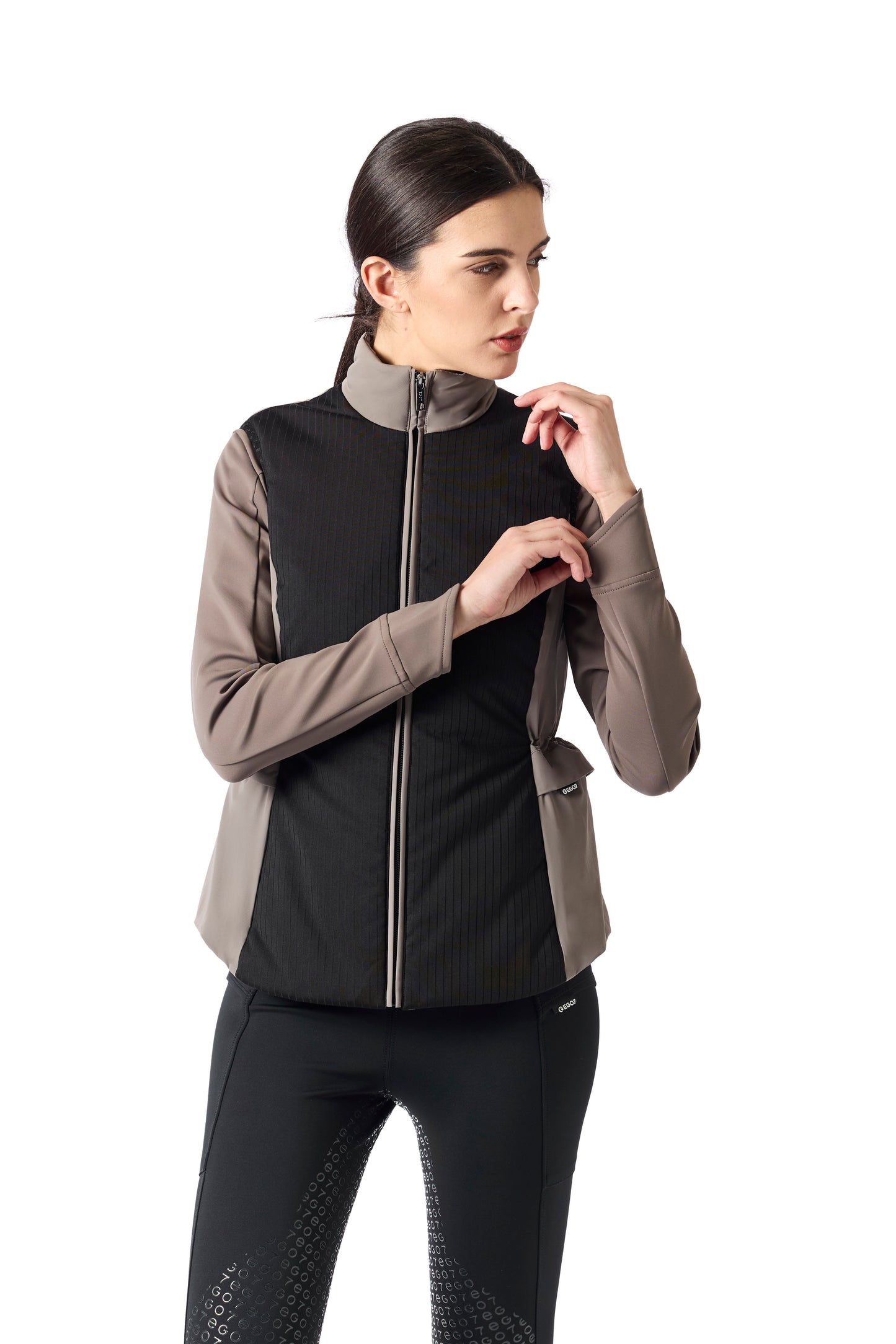 Padded Ribbed Vest - Turtledove