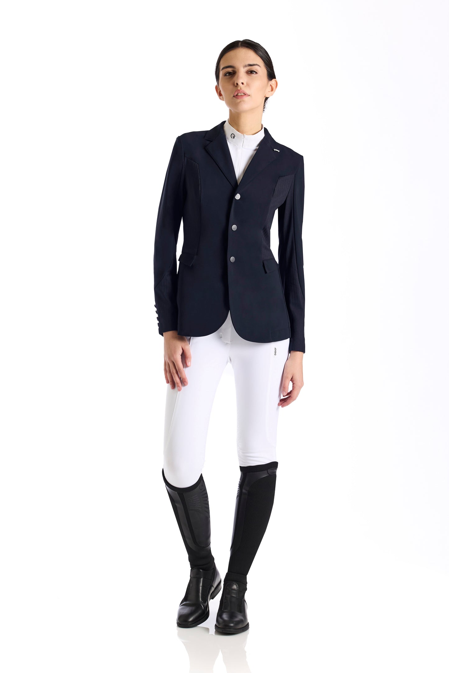 Ribbed Show Jacket - Navy Blue